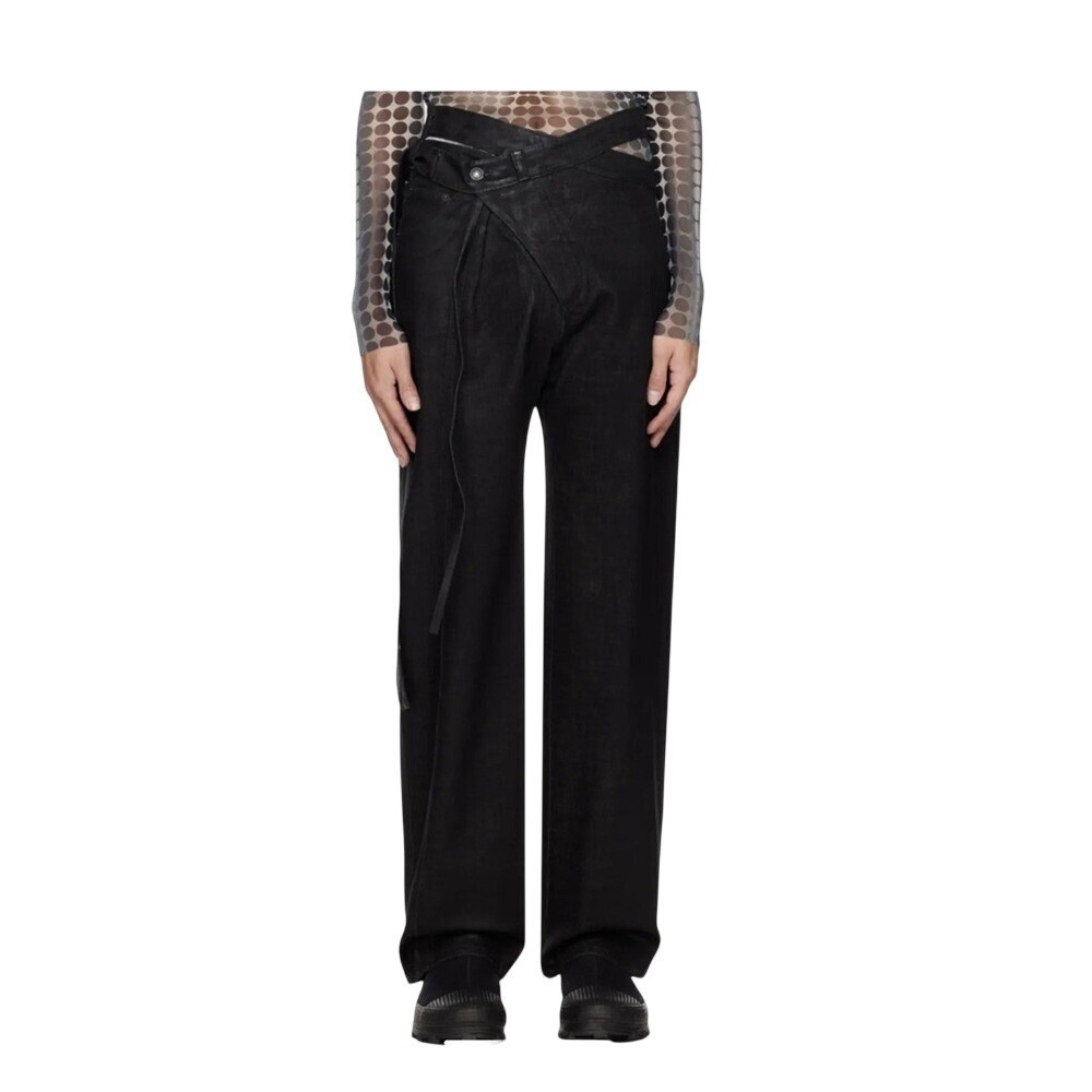 OTTOLINGER x ISKO Black Denim Wrap Waist Belted Jeans Womens XS - Picture 12 of 12
